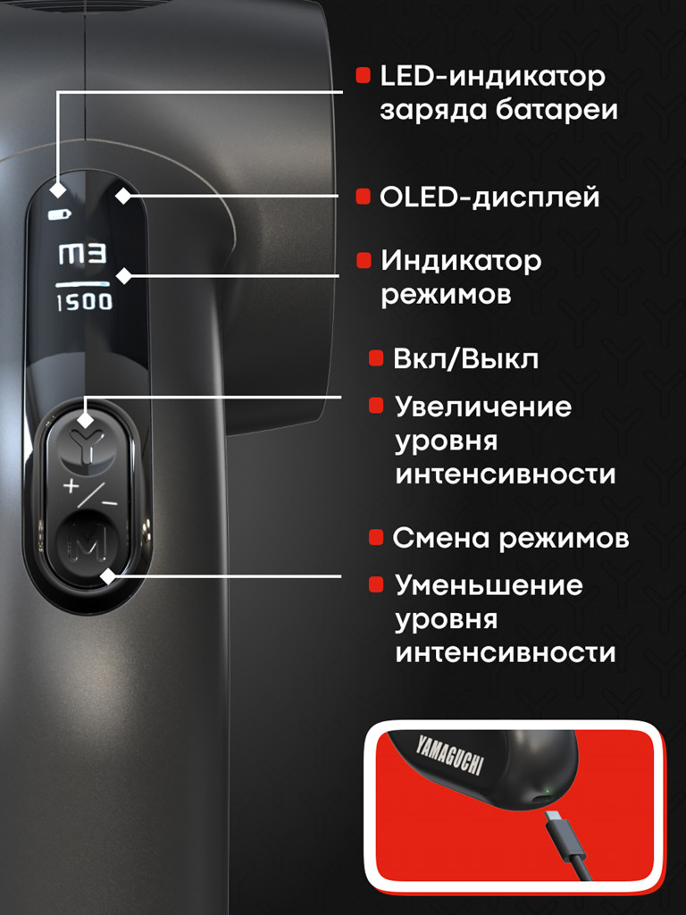 Перкуссионный массажер для тела Massage Gun MAX PRO