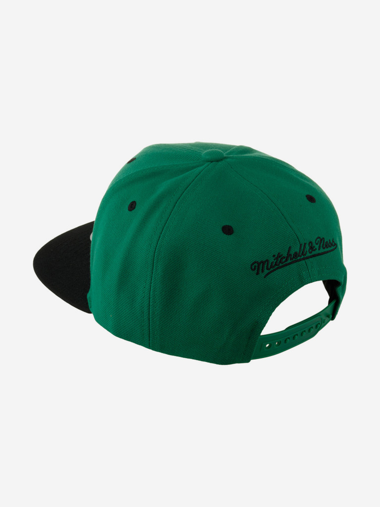 Бейсболка с прямым козырьком MITCHELL NESS HHSS5289-BCEYYPPPGREN Boston Celtics NBA (зеленый)