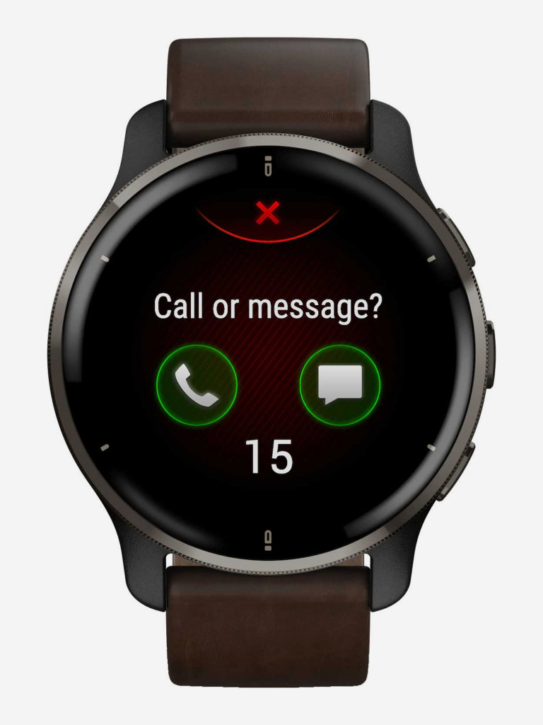 Спортивные наручные часы Garmin Venu 2 Plus Black Slate, Leather