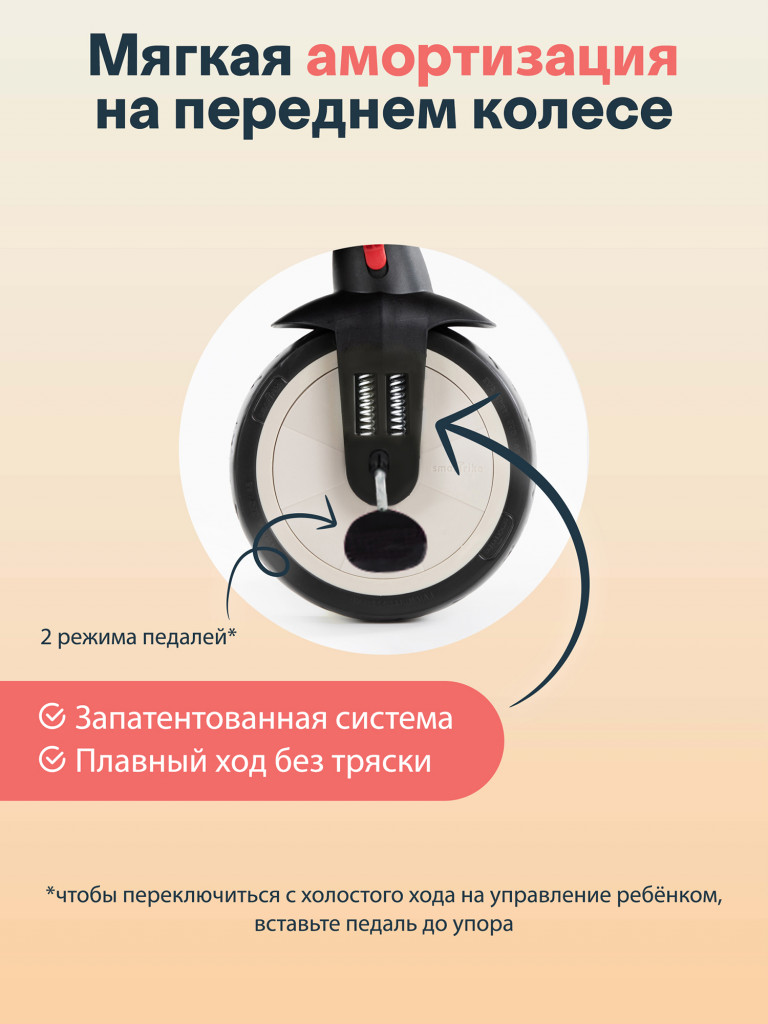 Велосипед детский трехколесный с ручкой SmarTrike STR3 Black