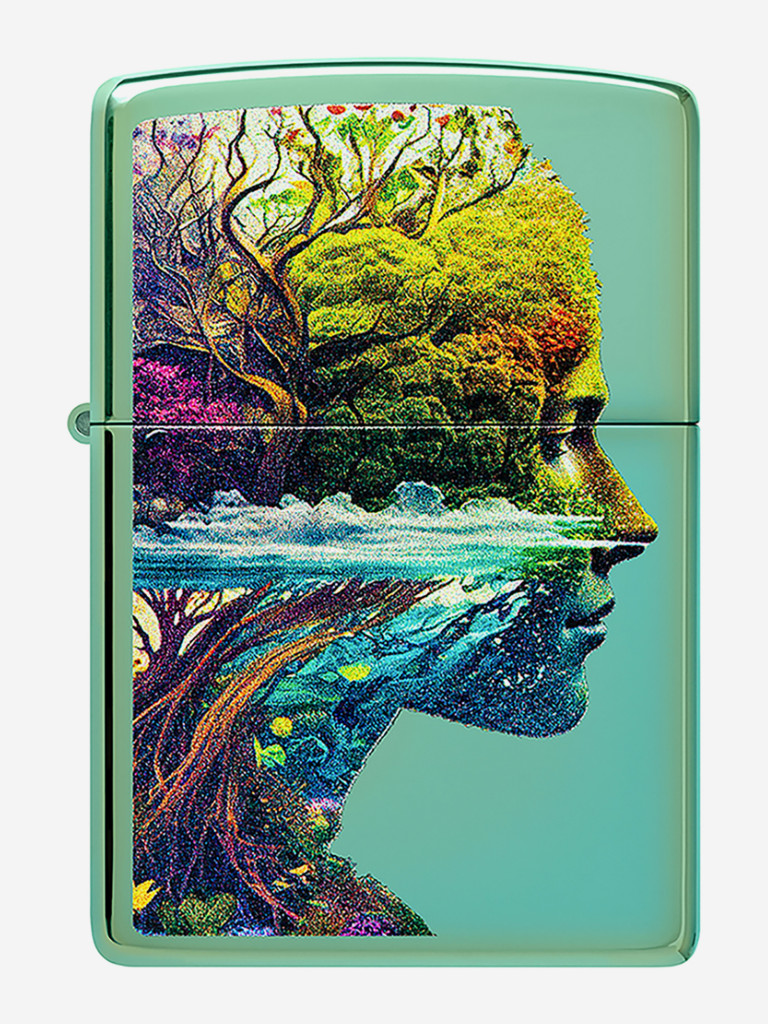 Зажигалка бензиновая ветроустойчивая Zippo One with Nature Design High Poli