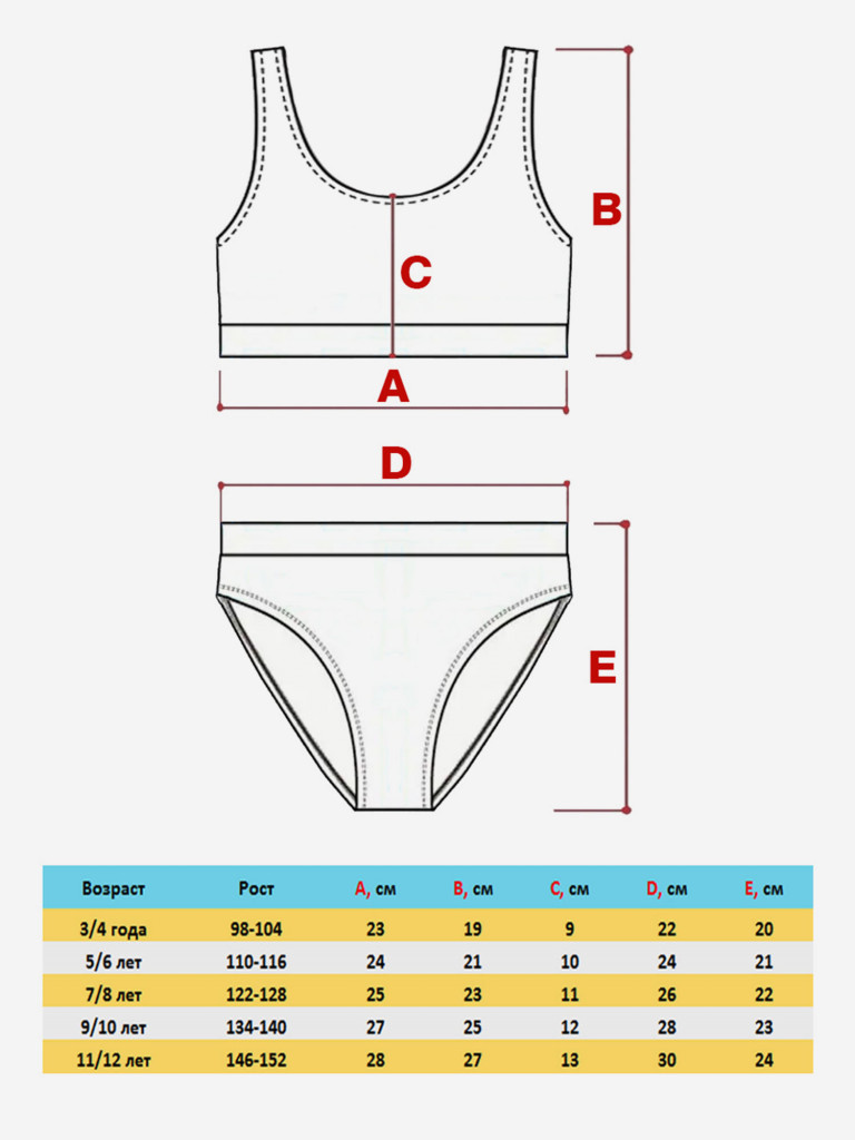 Купальник детский для девочки раздельный ARUNA