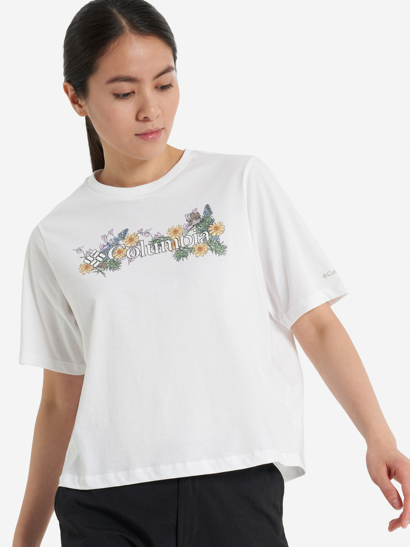 фото Футболка женская columbia north cascades relaxed tee, белый