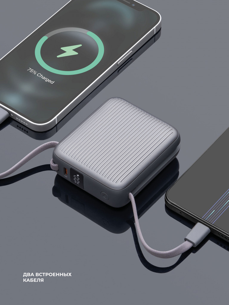 Внешний аккумулятор NRG Turbo Cable 10000 мА-ч (38.5 Вт-ч), 22,5Вт