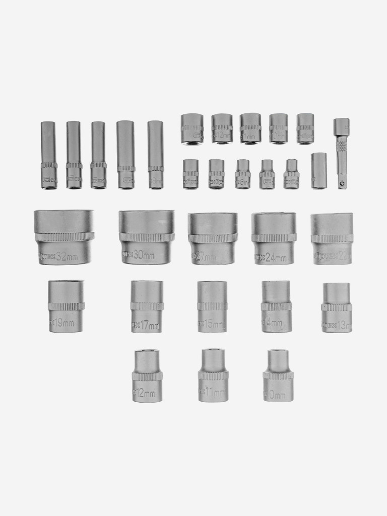 Набор инструментов, 1/2", 1/4", пластиковый кейс 76 предметов// Сибртех