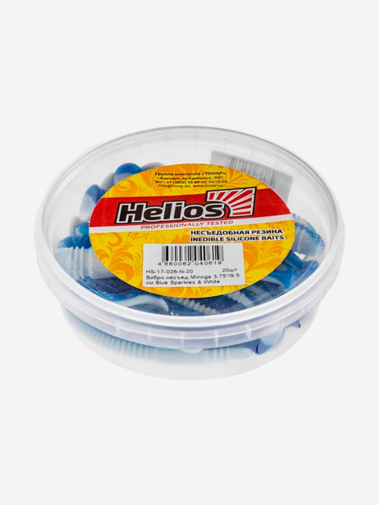 Мягкая приманка Helios Minoga, 3,75'' / 9,5 см, Blue Sparkles & White, 20 шт (HS-17-026-N-20)