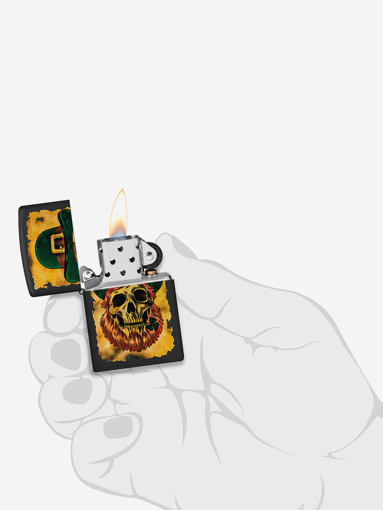 Зажигалка бензиновая ветроустойчивая Zippo Lucky Map Black Matte