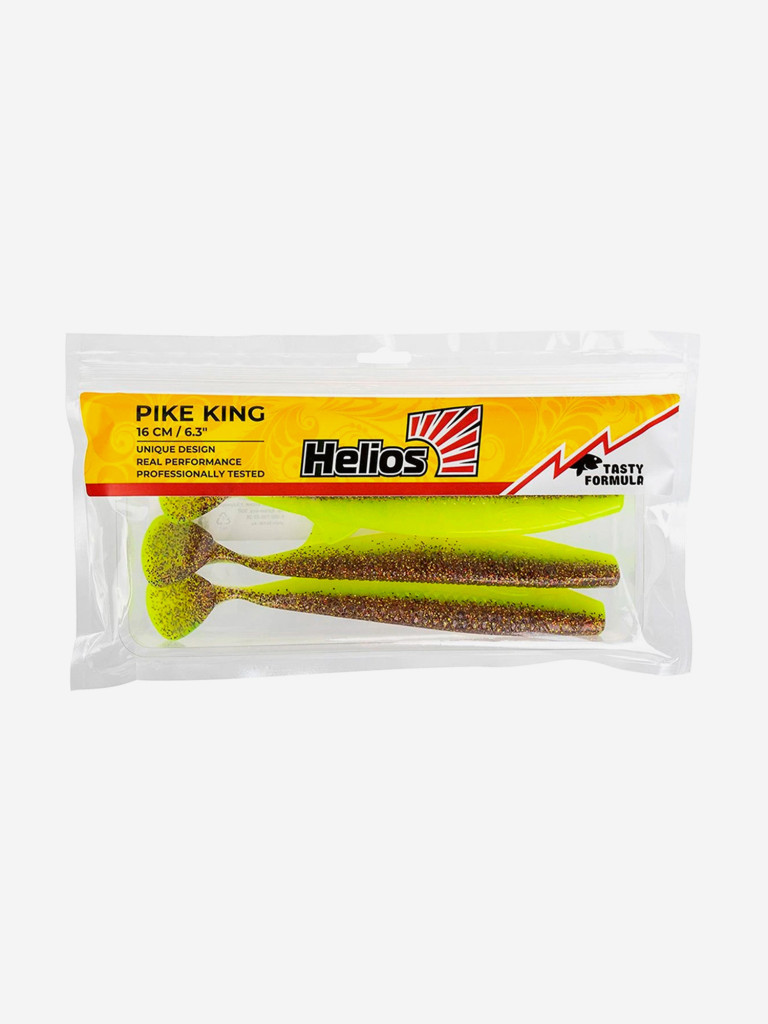 Мягкая приманка Helios Pike King, 6,3" / 16 см, Golden Lime, 3 штуки (HS-37-048)