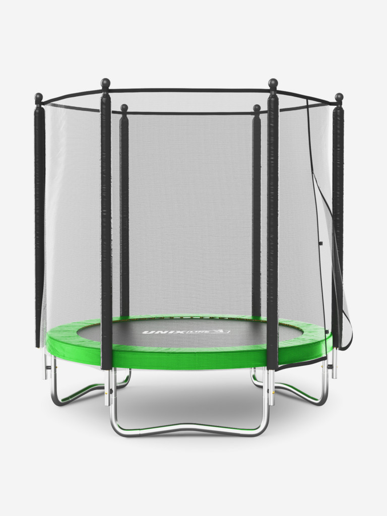 Батут каркасный UNIX Line Simple 6 ft Green с внешней защитной сеткой, общий диаметр 183 см, до 100 кг