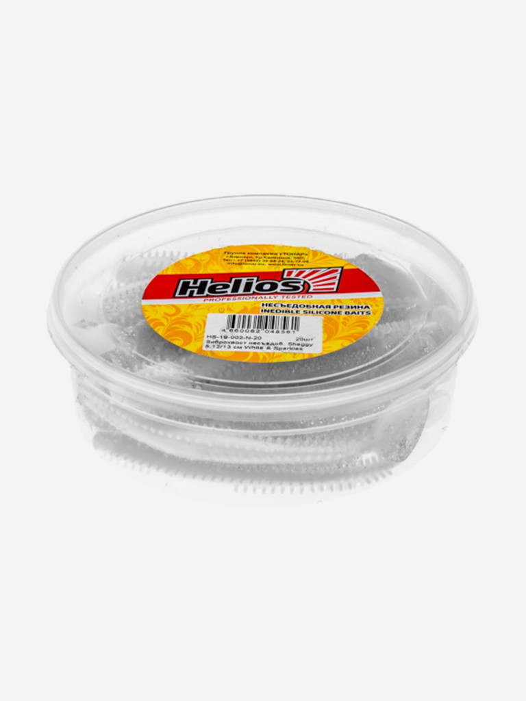 Мягкая приманка Helios Shaggy, 5,12'' / 13 см, White & Sparkles, 20 шт (HS-18-002-N-20)