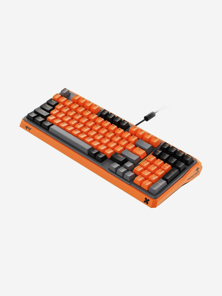RAPOO Игровая механическая клавиатура проводная ESK750-98, цвет - черный/серый/оранжевый (13293)