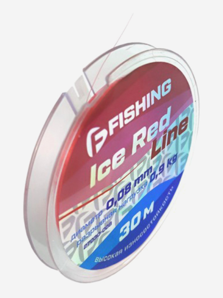 Леска F-FISHING Ice Red Line 30м 0,08мм