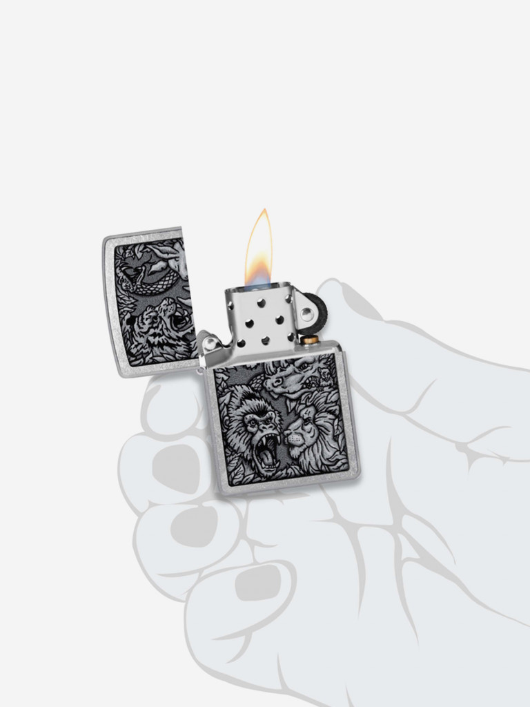 Зажигалка Zippo Jungle Design Street Chrome