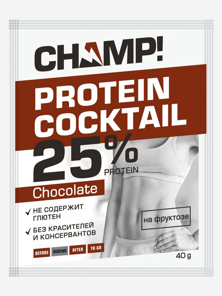 Коктейль протеиновый шоколадный Champ ЛЕОВИТ. 12 пакетов по 40г