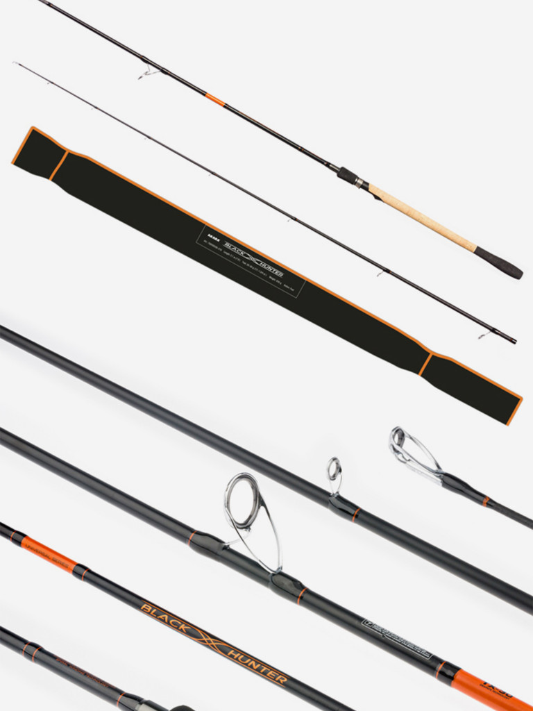 Спиннинг штекерный углеволоконный 2 колена Akara Black Hunter (28-80) XH802 2,44 м