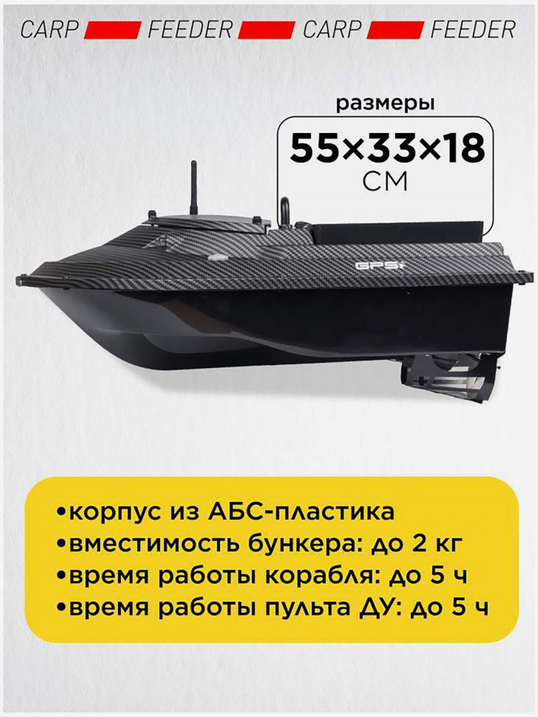 Прикормочный кораблик VYDRA Turbo GPS Carbon
