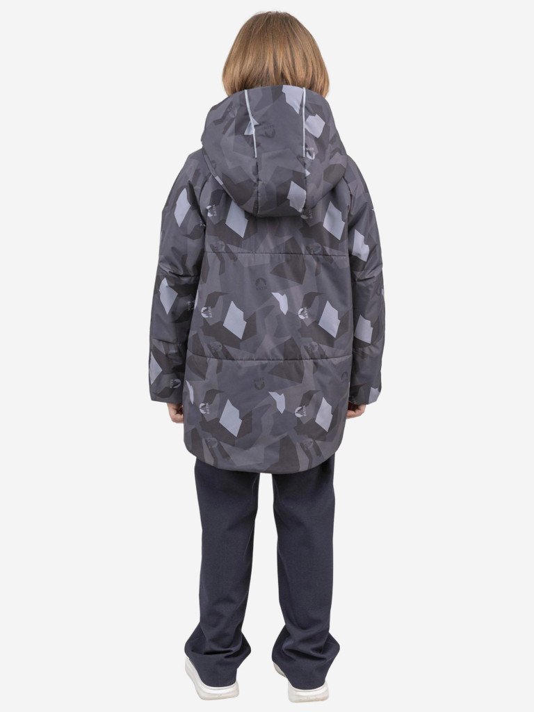 Куртка демисезонная для мальчика Пьер принт серый монохром