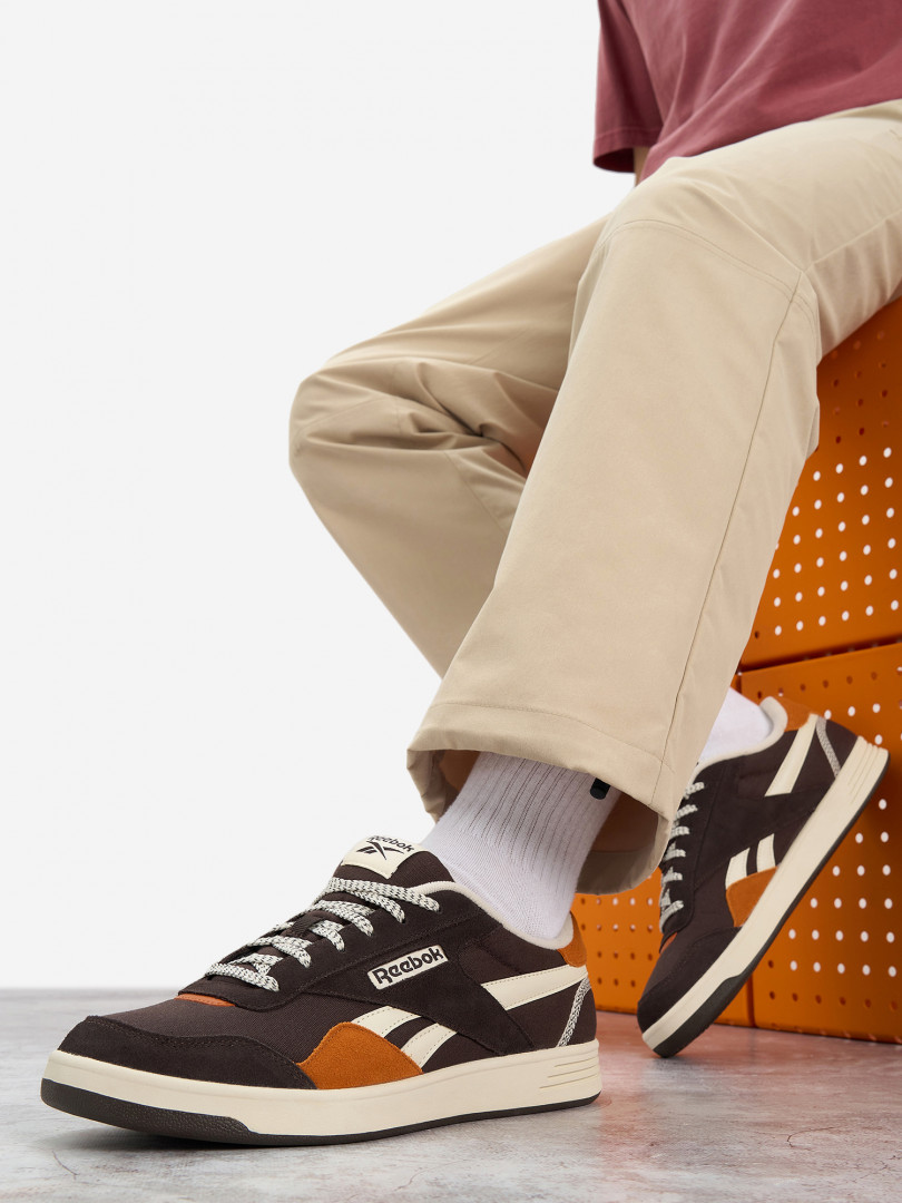 фото Кеды мужские reebok court advance cnvs, коричневый