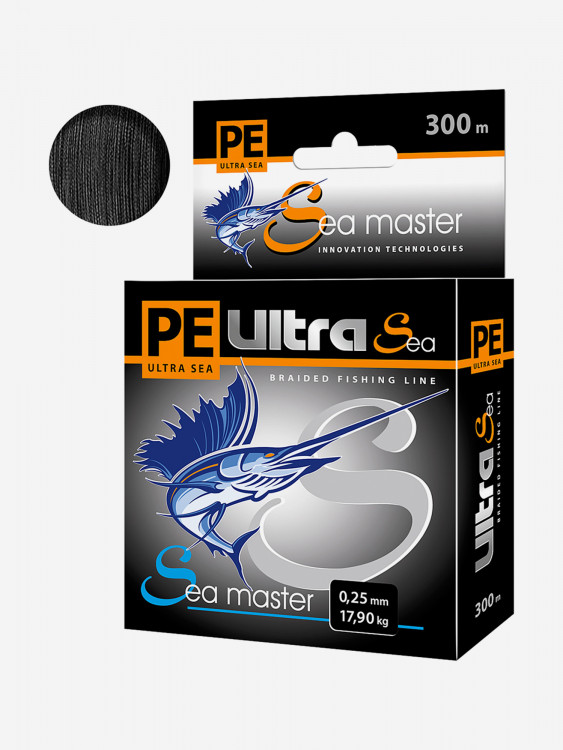 Плетеный шнур для рыбалки AQUA PE ULTRA SEA MASTER Black 0,25mm 300m