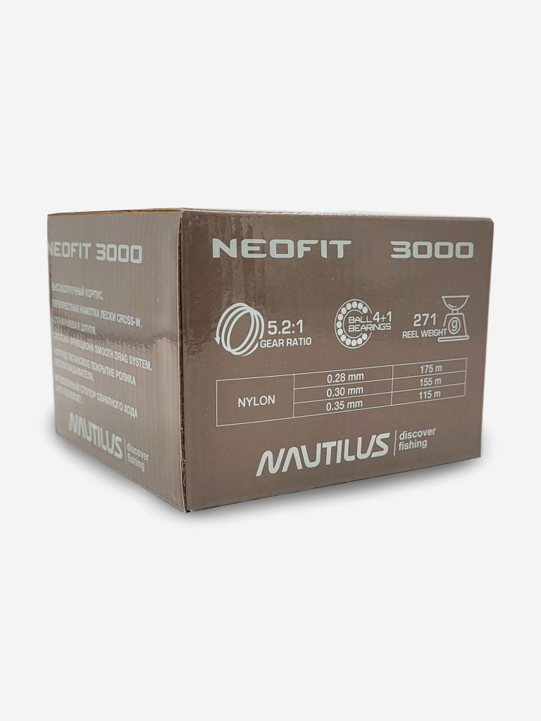 Катушка для спиннинга Nautilus NEOFIT 4000, катушка для удочки с передним фрикционом