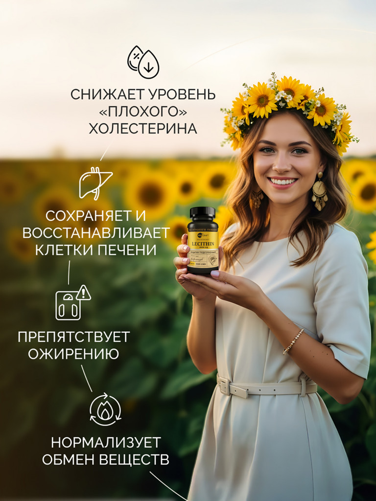 Лецитин подсолнечный MedCraft, 120 капс.