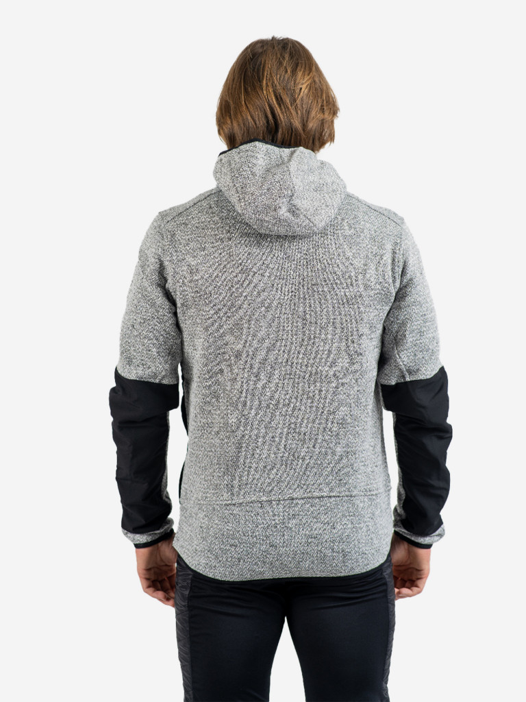 Кофта спортивная NoName Fleece Jacket UX 24 Grey Melange флисовая с капюшоном