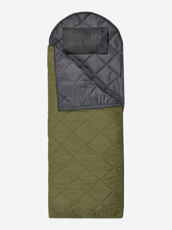 Спальный мешок Фрегат туристический с капюшоном 85 см х 230 см, зеленый (200 г/м2)