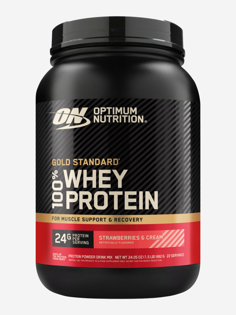 Протеин Optimum Nutrition Голд Стандарт 100% Вей, 682 г, Клубничный крем