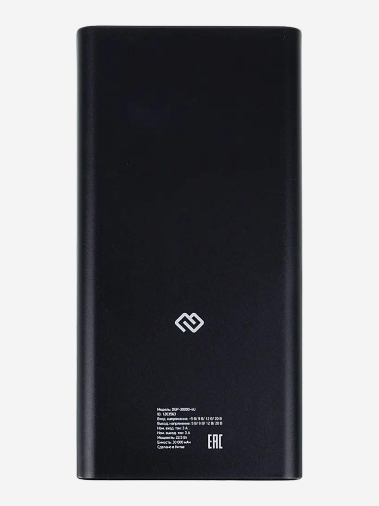 Мобильный аккумулятор DIGMA DGP-30000-4U, черный, dgp-30000-4u-b