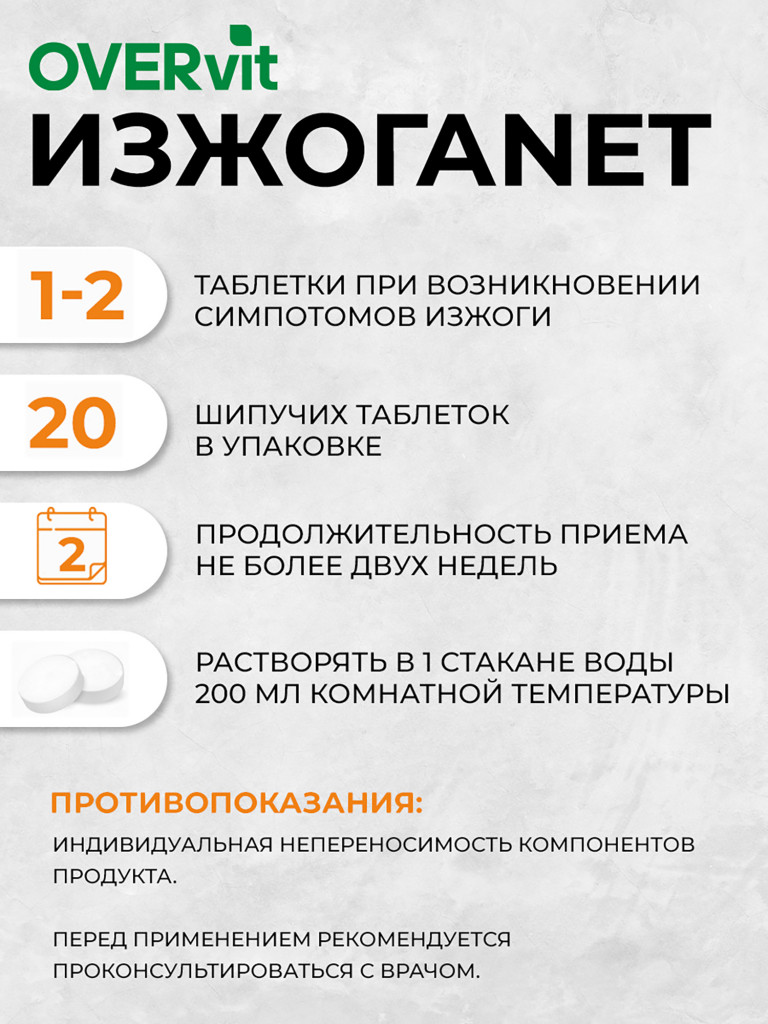 ИзжогаNet, OVER,20 таблеток