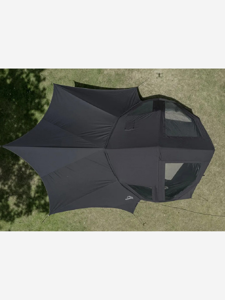 Надувная палатка Coody BESTONA Black, 380×380×275 см, 2–4 человека, 2 входа, навес