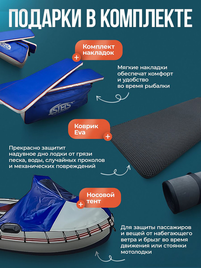 Стелс 315 Аеро син/бел (накладки и коврик+тент)