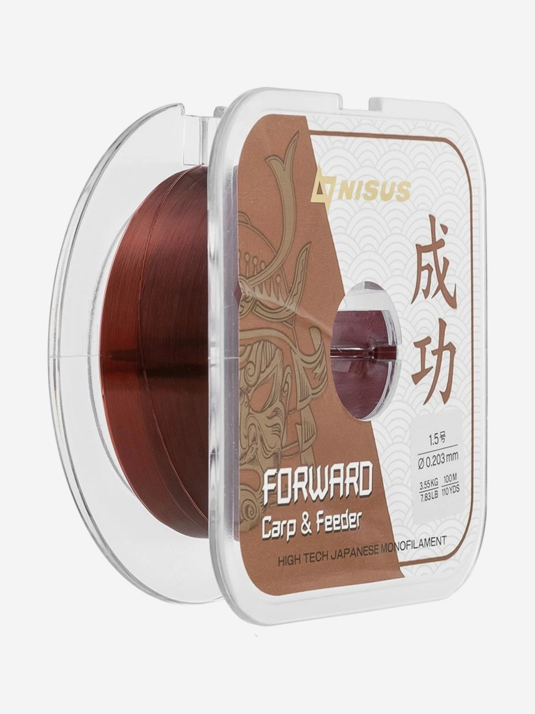 Леска для рыбалки Nisus FORWARD Carp&Feeder Nylon 0,203мм, 100м, 3,55кг, темно-коричневый