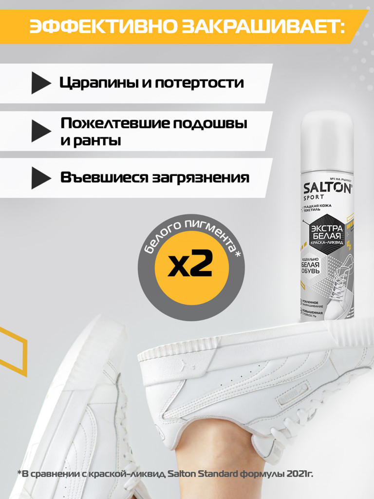 Salton Sport Набор для белой обуви 3: Активная пена 200 мл, Белая краска-ликвид Супер