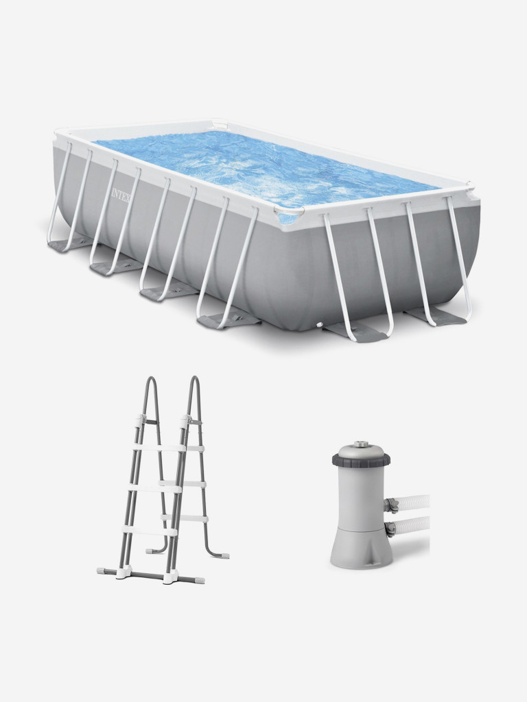 Бассейн каркасный Intex, 400x200x100 см, фильтр-насос 2006 л/ч, лестница