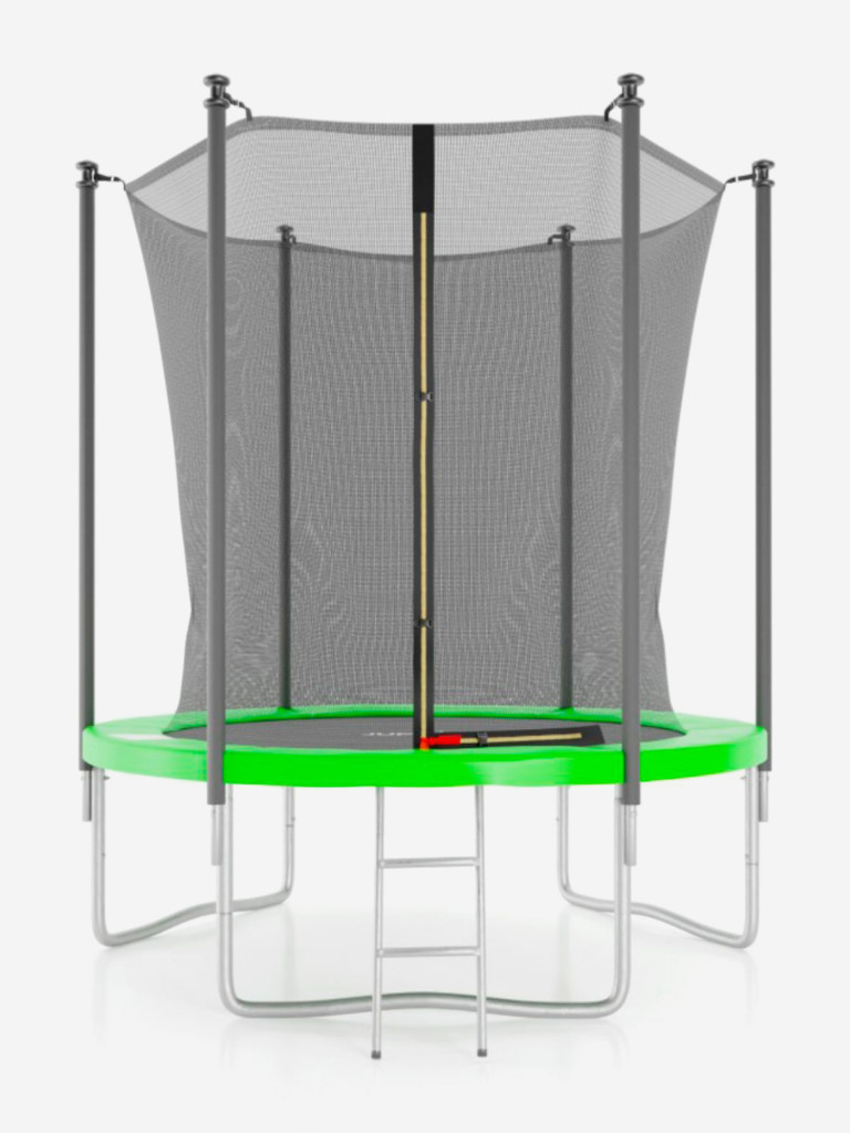 Батут с защитной сеткой DFC JUMP4FUN 6 ft зеленый с лестницей
