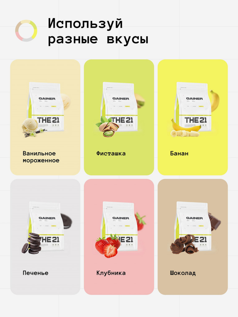 THE 21 Gainer Гейнер Карамель /CARAMEL/ Спортивное питание для набора мышечной массы, 1кг