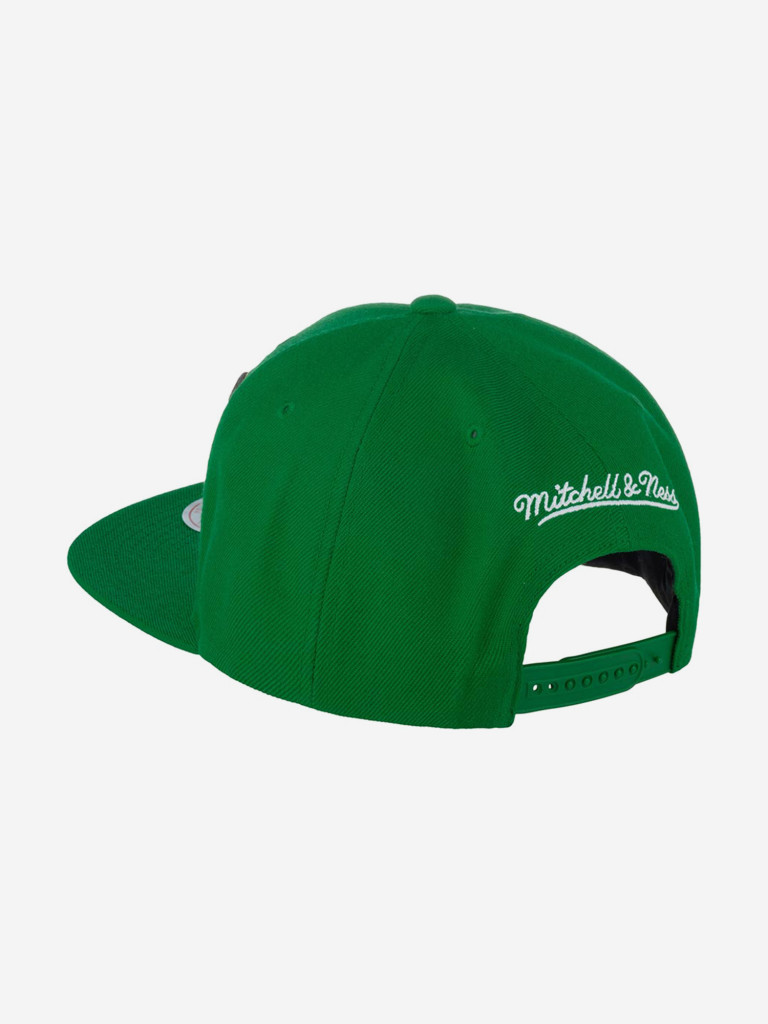 Бейсболка с прямым козырьком MITCHELL NESS HHSS4225-BCEYYPPPGREN Boston Celtics NBA