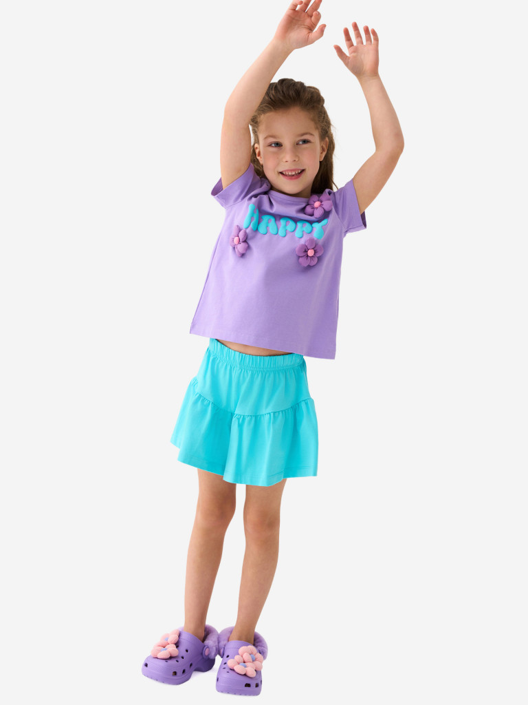 Комплект для девочек: футболка, шорты PlayToday