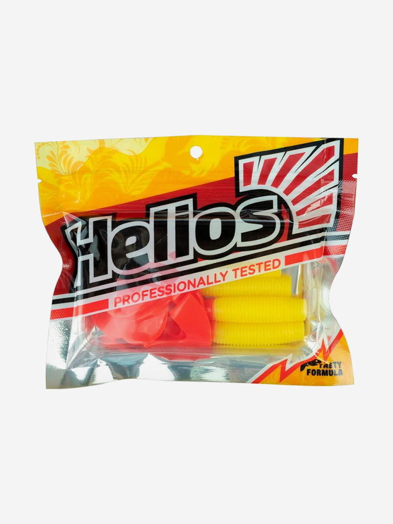 Мягкая приманка Helios Credo Double Tail, 3,54" / 9 см, Yellow RT, 5 штук (HS-28-038)
