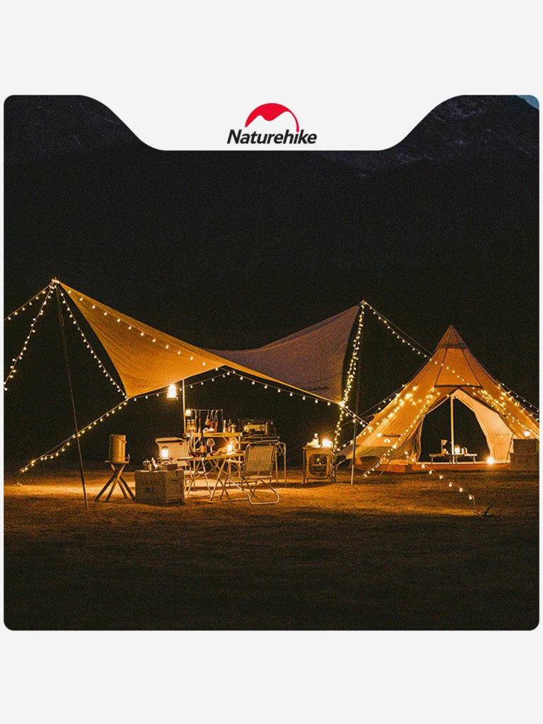 Гирлянда Naturehike светодиодная уличная 10 м, 80 ламп, IPX4, кемпинговая, 8 режимов