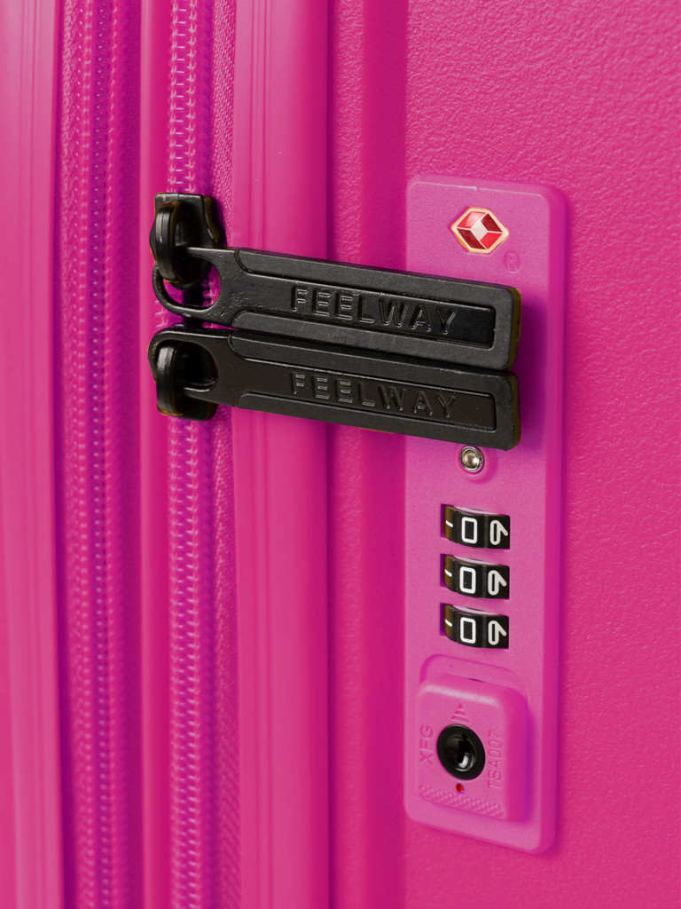Чемодан на колесах L фуксия Feelway