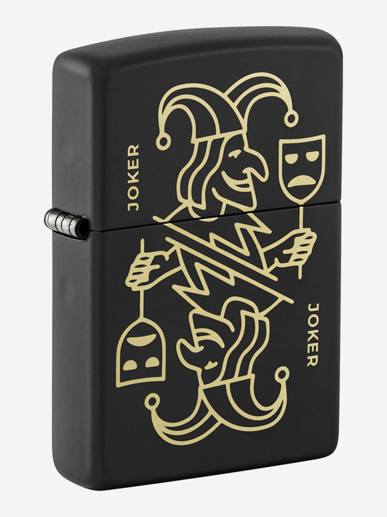 Зажигалка бензиновая ветроустойчивая Zippo Masked Joker Design Black Matte