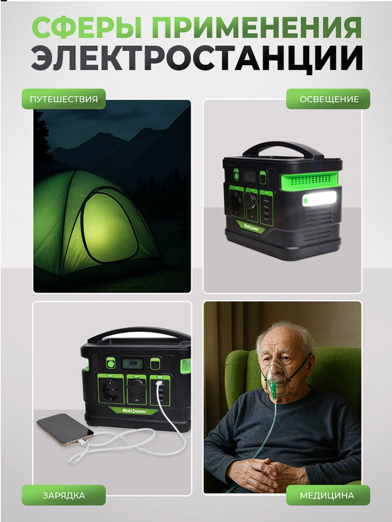 Портативная электростанция Boltpower 500 MAX