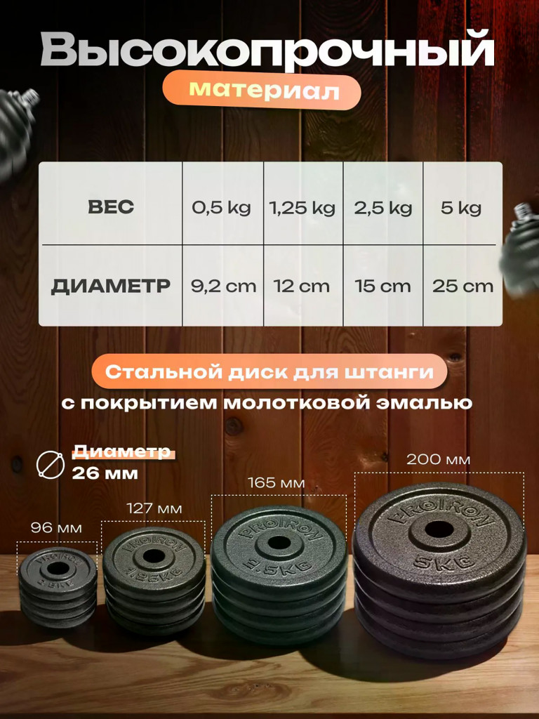 Гантели разборные Kulak 40 кг в кейсе с грифом для штанги с молотковым покрытием