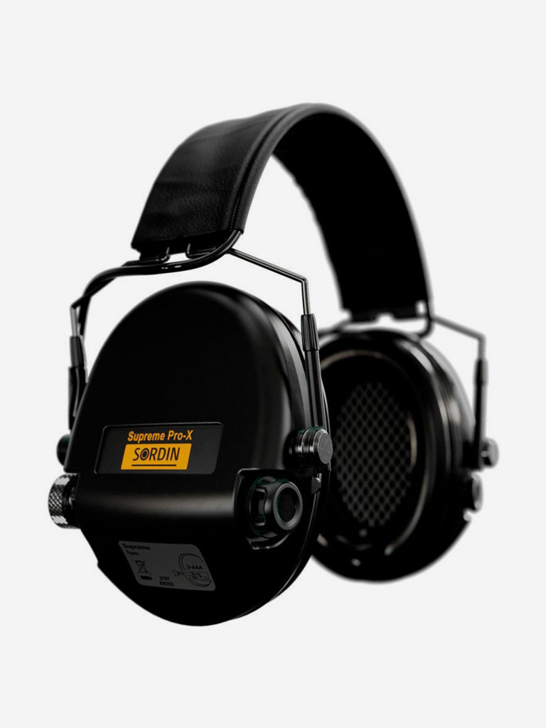 Активные наушники для стрельбы Sordin MSA Supreme Pro-X, SNR25dB, NRR18dB, влагозащита, черные