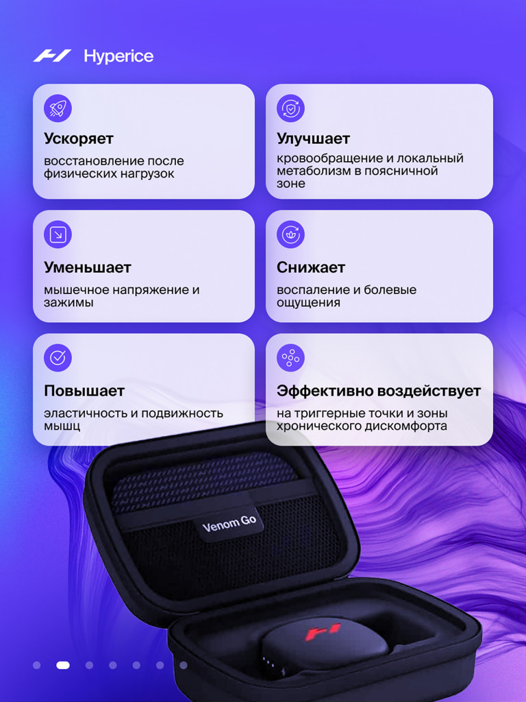 Массажер для тела электрический с нагревом Вибромассажер для спины Hyperice VenomGo