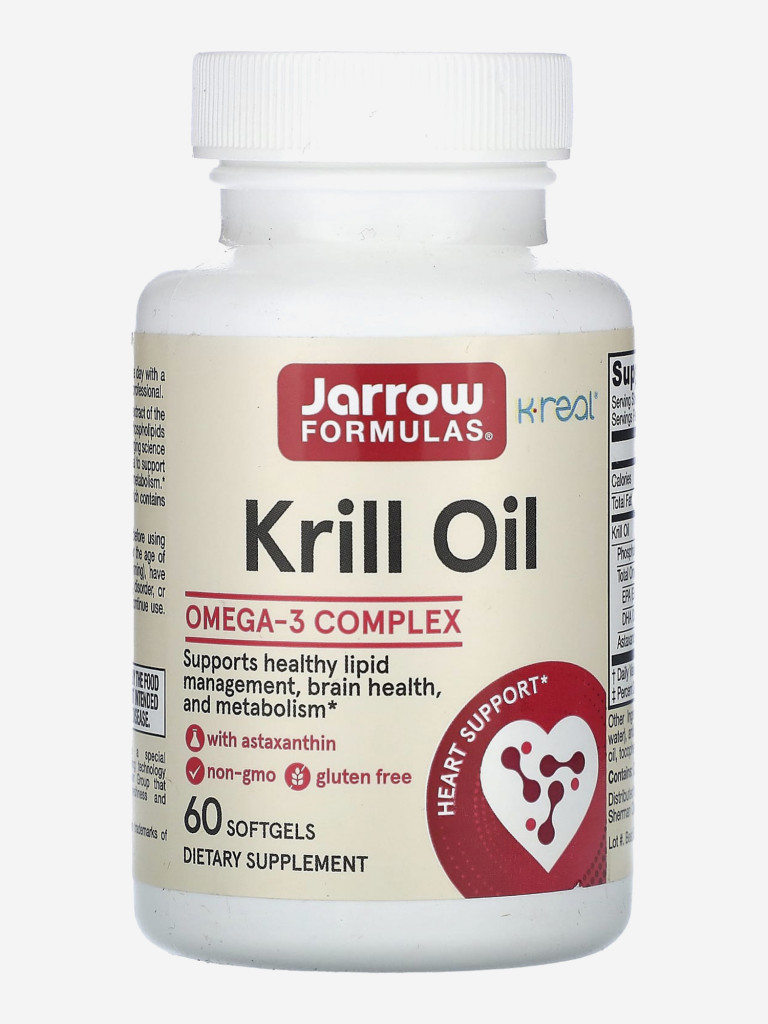 Масло криля 1200 мг Омега 3, Jarrow Formulas Krill Oil 60 softgels
