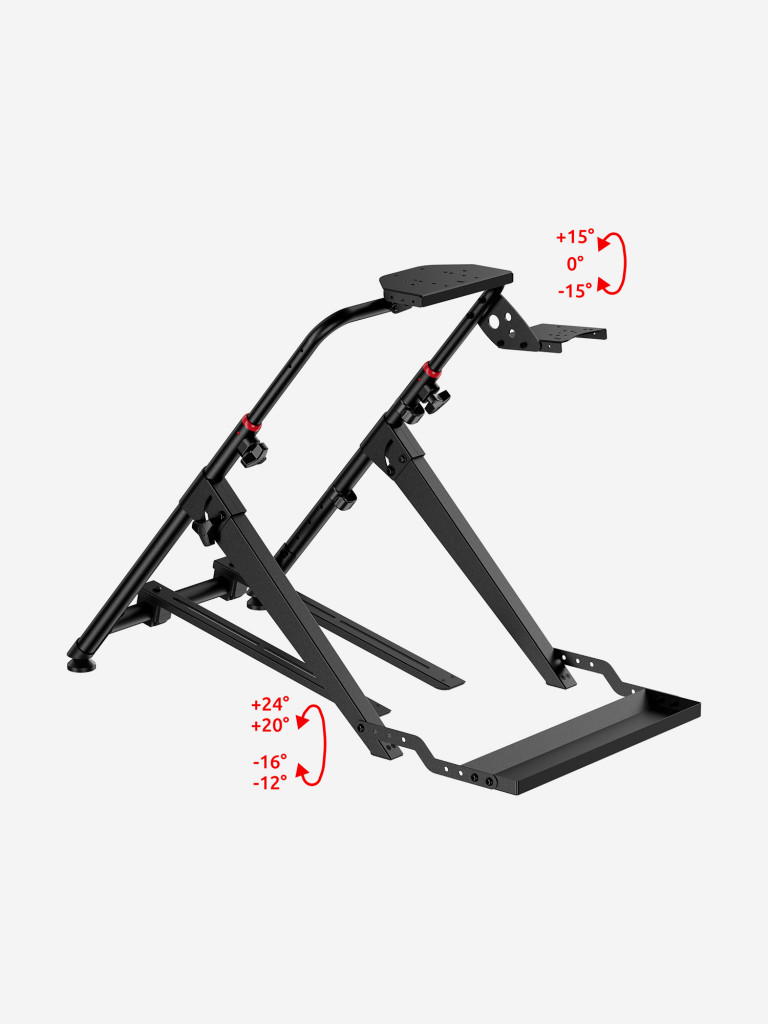UNITEKI COCKPIT235GL GAMING LINE Складная напольная стойка для игрового руля с держателями для педалей и коробки передач, фиксатор кресла