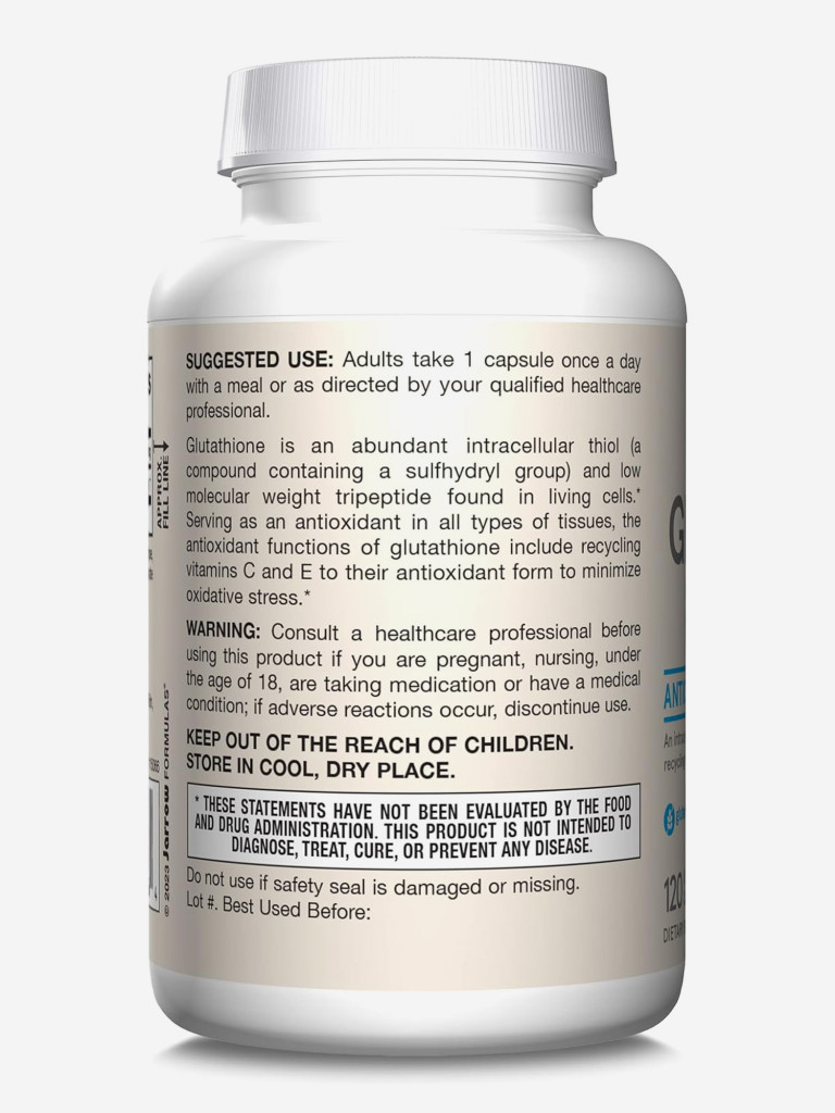 Бад, витамины, антиоксидант, глютатион, Jarrow Formulas Glutathione Reduced 500 mg 120 vcaps